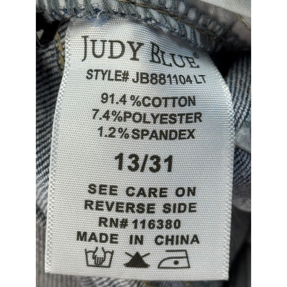 Judy Blue Retro Wide Leg Jeans Light Wash Button Fly High Rise 13/31 JB881104 LT - Picture 6 of 9